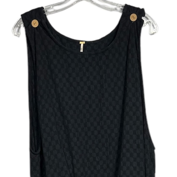 Free People She's A Catch Wide Leg Cropped Jumpsuit In Black Size XL - Picture 9 of 12